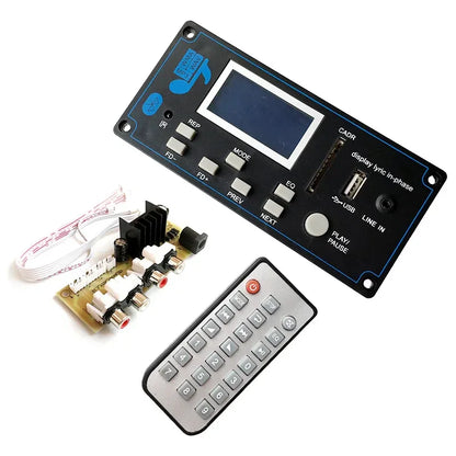Bluetooth 12V LCD MP3 Decoder Board WAV WMA Decoding MP3 Rec Player Audio Module Support FM Radio AUX USB With Lyrics Display
