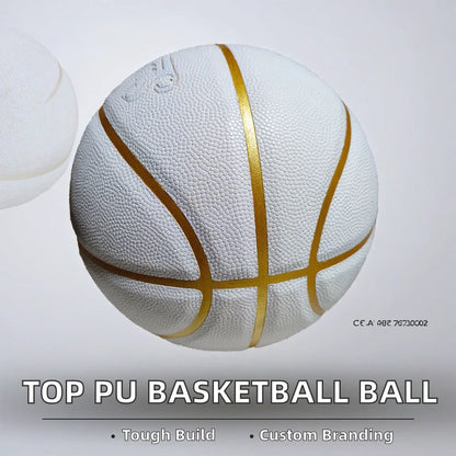 Premium Official Size 7 Basketball PU Natural Rubber Bladder Indoor Outdoor Training Match Ball Durable High Bounce for Players