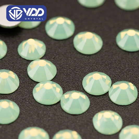 VDD 046 Green Opal SS3-SS30 Non-Hotfix Glass Rhinestones Crystal Flatback Stones Diamond Nail Art DIY Crafts Accessories