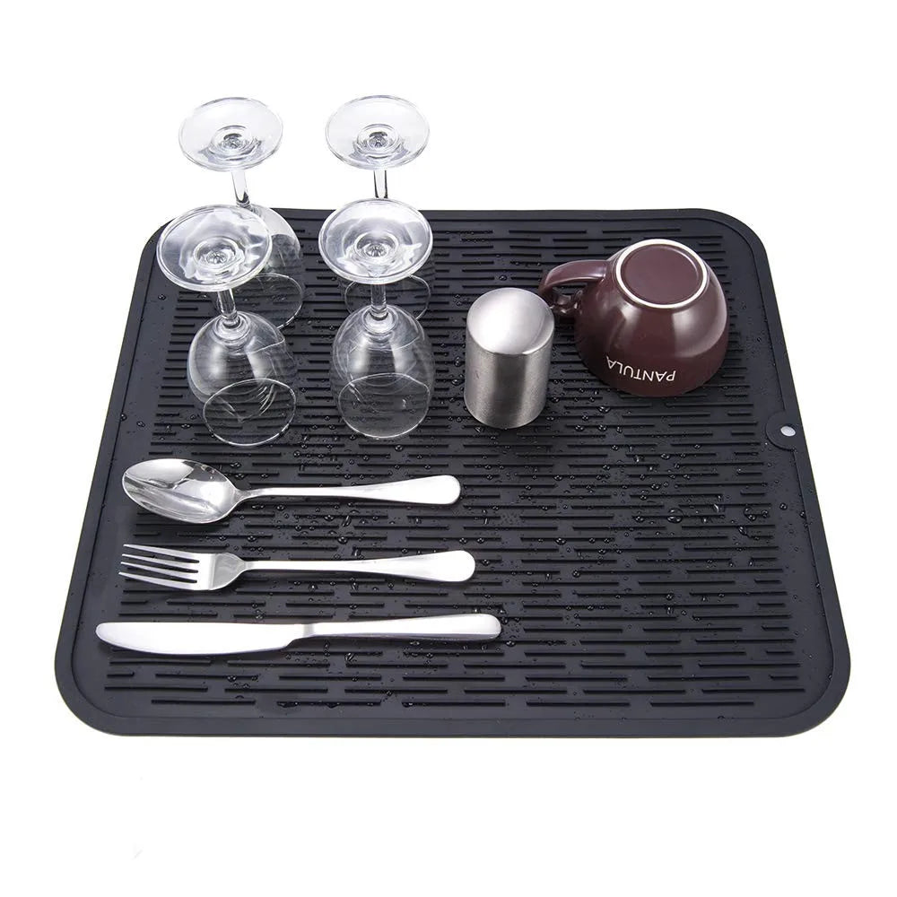 Silicone Dish Quick Bar Drying Dining Table Bath Mat Custom Logo Foldable Kitchen Large Microfiber