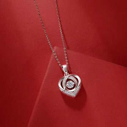 Hot Sale S925 Heart Shape Moissanite Pendant Necklace Pass Diamond Tester Moissanite Necklace Valentine'S Day Gift Necklace