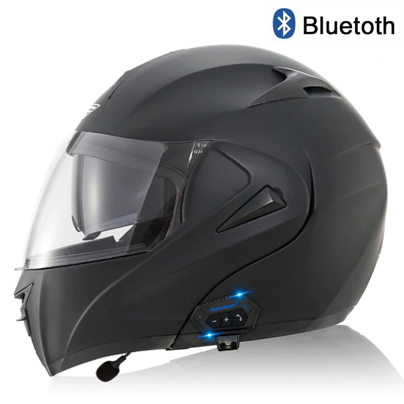 Carbon Fiber Pattern Electric Scooter Motorcycle Blueto0th Wireless Headphone Speaker Open Face Double Lens Full Face Helmets