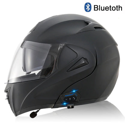 Carbon Fiber Pattern Electric Scooter Motorcycle Blueto0th Wireless Headphone Speaker Open Face Double Lens Full Face Helmets