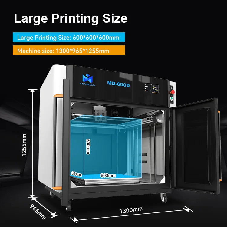 MD-600D High-Speed 3D Printer for Industrial Car Spare Parts Large Format Prototyping with Dual Nozzle Special Offer