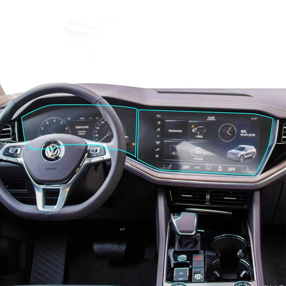 Volkswagen Touareg 2019 2020 Dashboard Panel Digital Cockpit Protector GPS Navigation Screen Tempered Glass Film Display Screen