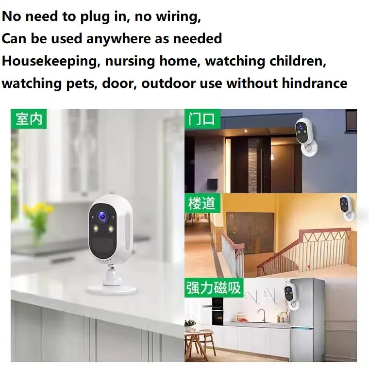Best Selling 4MP Mini Smart Life Battery Camera HD Wireless Wifi CCTV with CMOS Sensor and Memory Card Data Storage Options