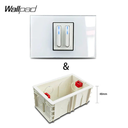 1 2 3 Gang Way Stair Cross Pass White Glass Switch DIY AU US 118*75mm 153*75mm 191*75mm Fan Dimmer Retro Switch with LED Wallpad