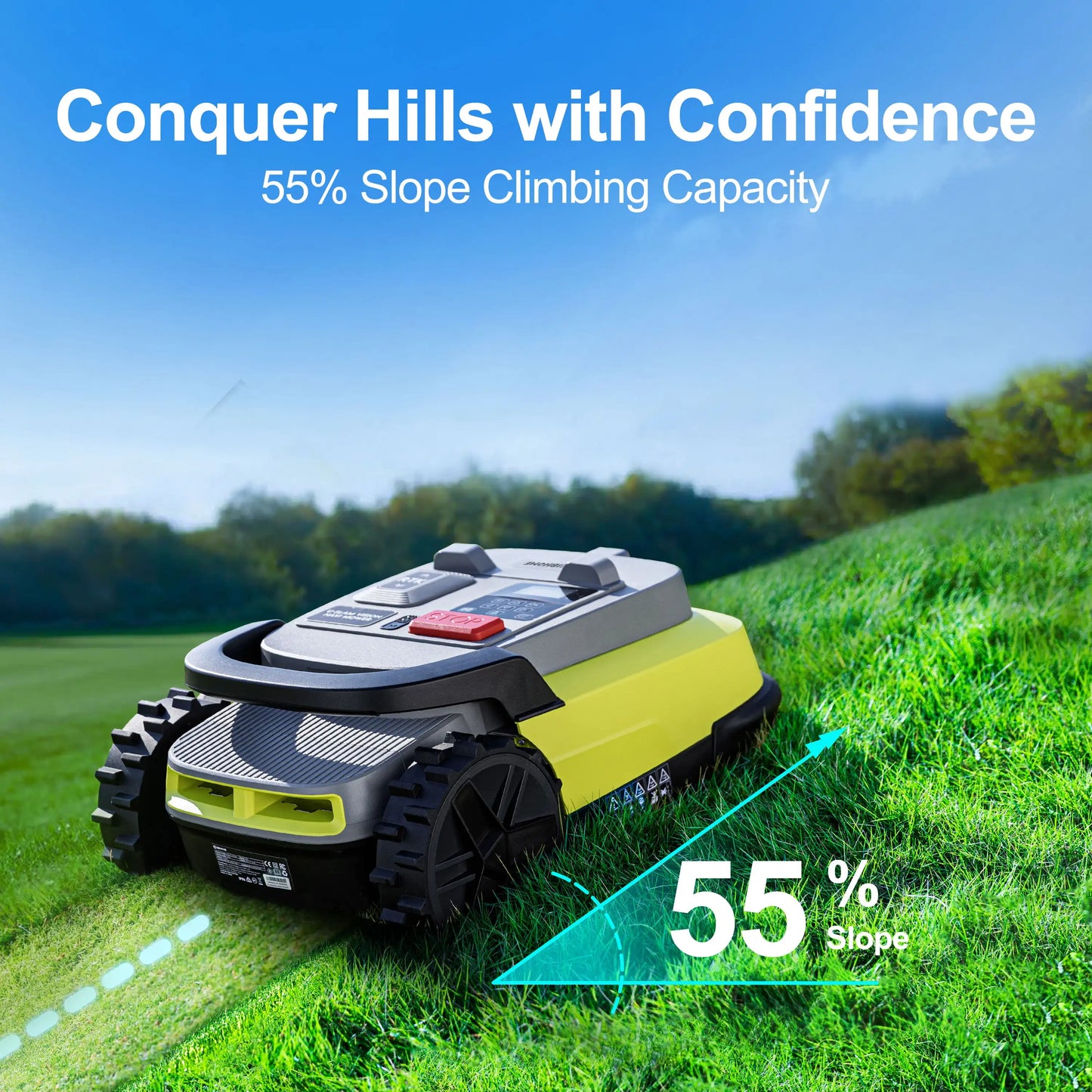 EU Sotcks UBHOME M10 Wireless Robot Lawn Mower, 1000m² ,with Full Frequency Band RTK+AI Vision and App Control  Quiet Lawnmower