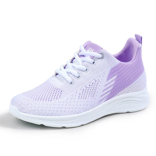 Y Black Green Purple Women's Shoes Flying Woven Mesh Sneakers Casual Light Soft Sole Sports Running Waking Style Shoes