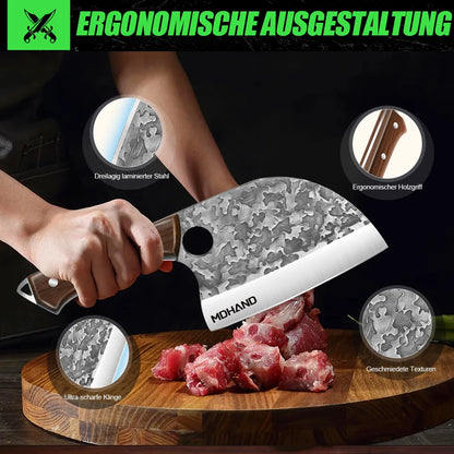 Manual Forging Slaughter Pig Cattle Sheep Boning Knife Stainless Steel Hunting Knife Wood Handle Butcher Knife