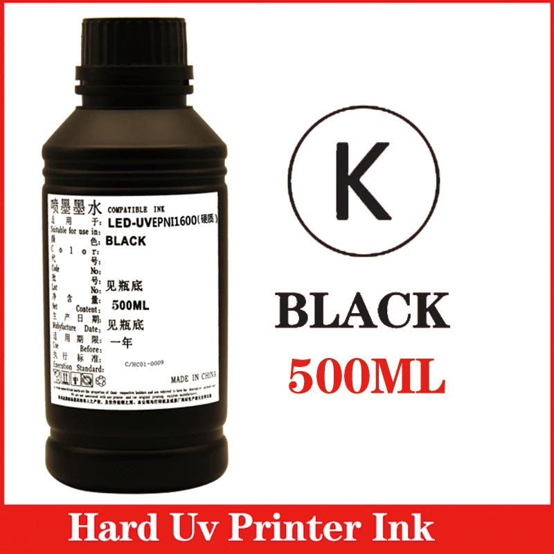 Wholesale UV Ink for Eps I1600 U1 Printhead Uv Flatbed Printer Ink 500ml Bottles LED Uv Ink for Wall Printer Cmykw Eps I1600 Ink