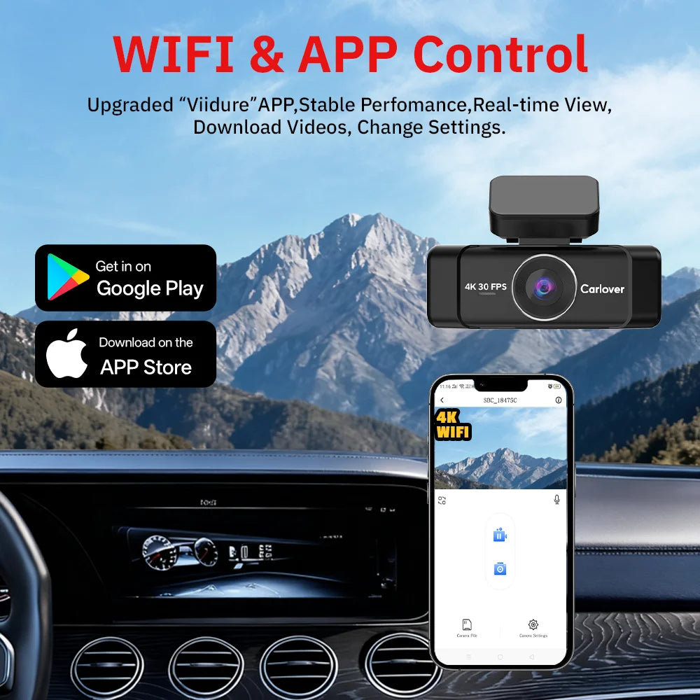 4 Channel Dash Cam Front and Rear 4K Car Camera Dash Camera for Cars Car Dash Cam 4K Dashcam Night Vision Loop Recording