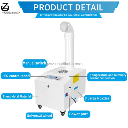 7KG/H Industrial Humidifier Ultrasonic Mist Maker Fogger Ultrasonic Fog Machine Mushroom Humidifier,Intelligent moisture control