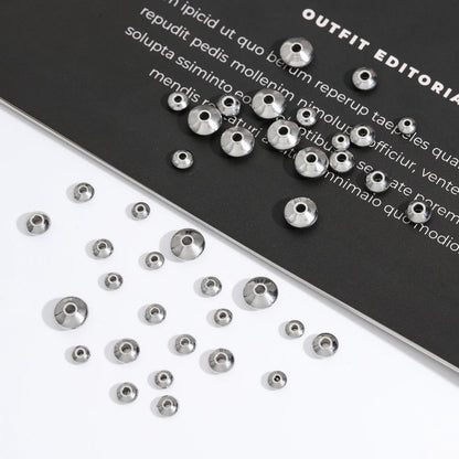 100pcs/bag Stainless Steel Flat Round Beads Spacer Beads FindingsTube Spacers for DIY Bracelet Jewelry Making