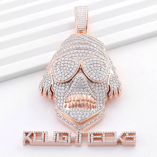 Starspire Jewels 925 Sterling Silver Hip Hop Skull Pendant Emerald Cut Moissanite Iced Charm Unisex Statement Necklace Jewelry by PDG ibma