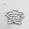 2025 New Breathable Kids Shirts Summer Children's Short Sleeve Striped T-shirt for Boys and Girls Children's Clothes