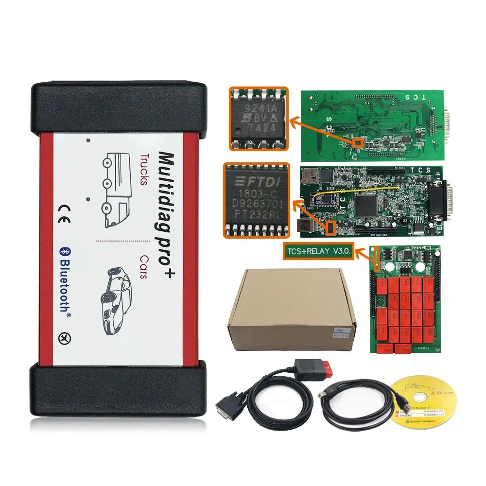 10PCS 2021.11/2020.23 Multidiag Pro TCS DS/ACTM OBD2 Diagnostic Tool 2017.R3 With Keygen /2018.R0 For TCS  For Multi Cars Trucks