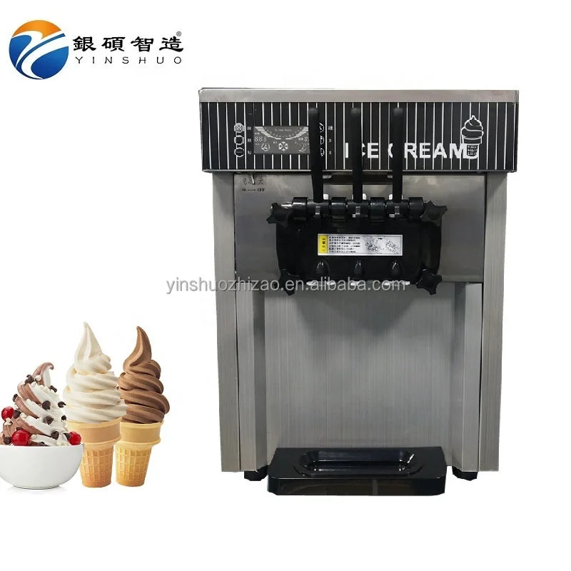 YINSHUO New 3 Flavors Soft Ice Cream Machine Gelato Maker Frosting Machine