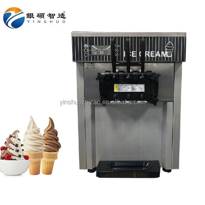 YINSHUO New 3 Flavors Soft Ice Cream Machine Gelato Maker Frosting Machine