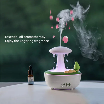 2025 New Trending 3D Simulation Landscape RainDrop Air Humidifier 7 Color Night Lights 280ML Aromatherapy Fragrant Oil Diffuser