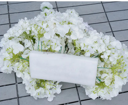 S-A8147 White Rose Hydrangea Floral Arrangement Sofa Table Runner Floor Flower