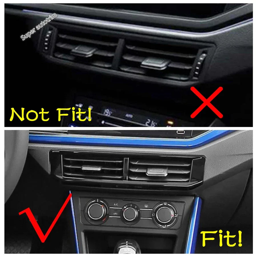 Center Control Gear Shift Panel Inner Door Armrest Handle Cover Trim Black Fit For VW Volkswagen Polo 2019 - 2023 Accessories