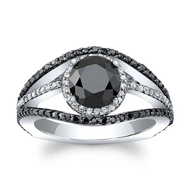 F328 Vintage Moissanite Ring Oval Cut White Gold Pave Setting Engagement Band for Women