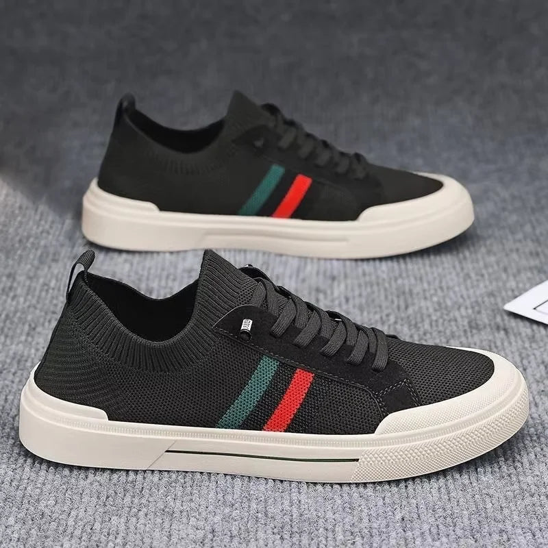 New Men's Casual Sports Shoes White Fashion Walking Shoes with Round Toe