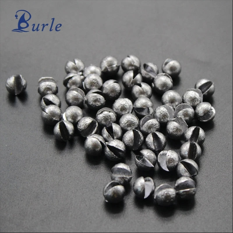 100pcs/bag Copper ABS Fishing Weights Removable Sinkers Lead Split Shot Weights for Lake Stream Ocean Boat Fishing Snapper