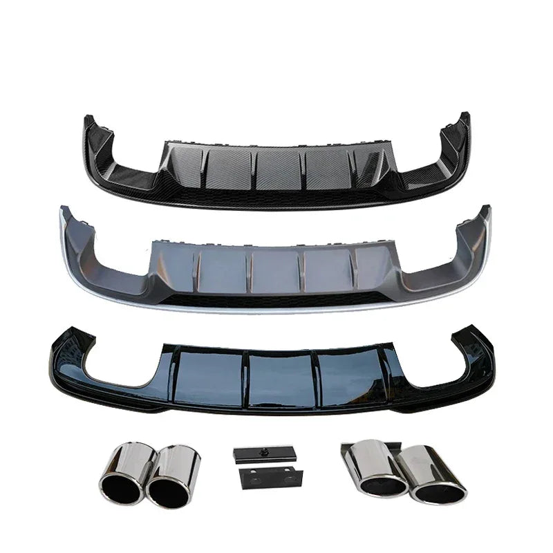 Factory A3 ABS Glossy Black Diffuser S3 Style Rear Bumper Diffuser Splitter Lip With Exhaust Pipe for Audi A3 2017 2018 2019