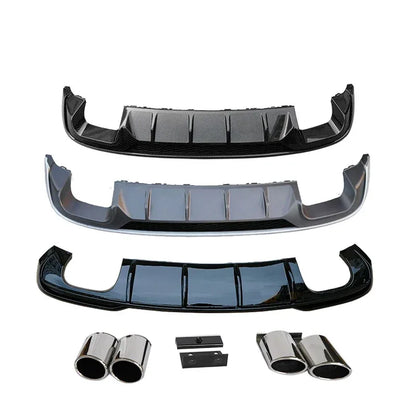 Factory A3 ABS Glossy Black Diffuser S3 Style Rear Bumper Diffuser Splitter Lip With Exhaust Pipe for Audi A3 2017 2018 2019
