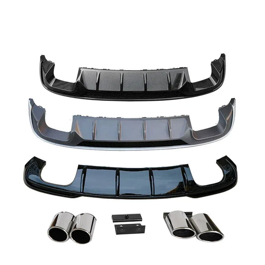 Factory A3 ABS Glossy Black Diffuser S3 Style Rear Bumper Diffuser Splitter Lip With Exhaust Pipe for Audi A3 2017 2018 2019