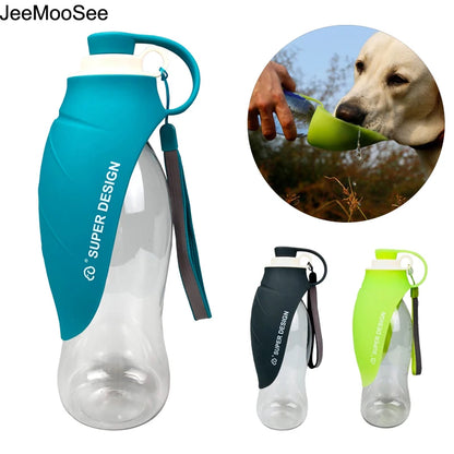580ml Dog Water Bottle for Walking, Pet Water Dispenser Feeder Container Portable with Drinking Cup Bowl Outdoor Hiking, Travel