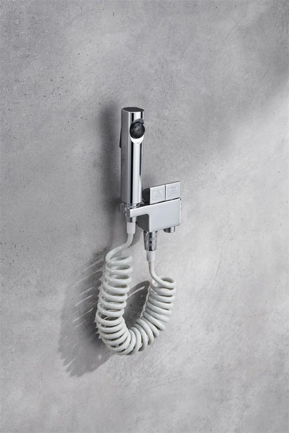 Bathroom Wall Mounted Chrome-Plated Brass Toilet Companion Bidet Sprayer Set