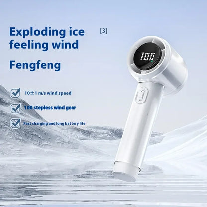 RYW Fan Factory FS2553 Portable 3000mAh USB Rechargeable Foldable Touch Control Handheld Fan Flashlight for Students Car Outdoor