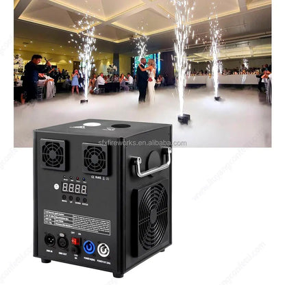 600W Wireless Remote Controlled DMX512 Cold Spark Effect Machine Electronic Dry Ice Fireworks Sparkler for Weddings and Events
