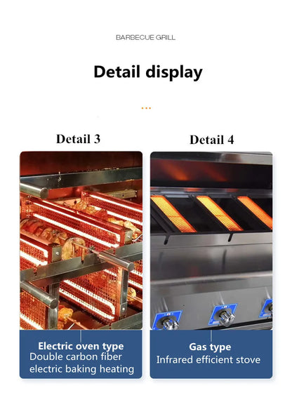 Commercial Charcoal Rotisserie|best Quality Barbecue Machine| Brazilian Grill Machine Price
