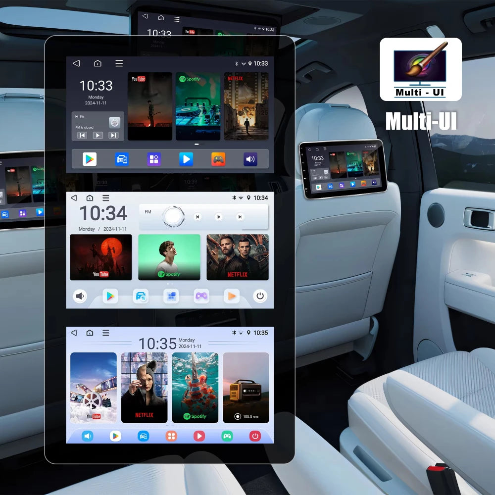 10.1 Inch Android System Car for DVD Headrest Monitor Stereo Rear Seat Entertainment Mirror Link FM Transmitter USB Placement