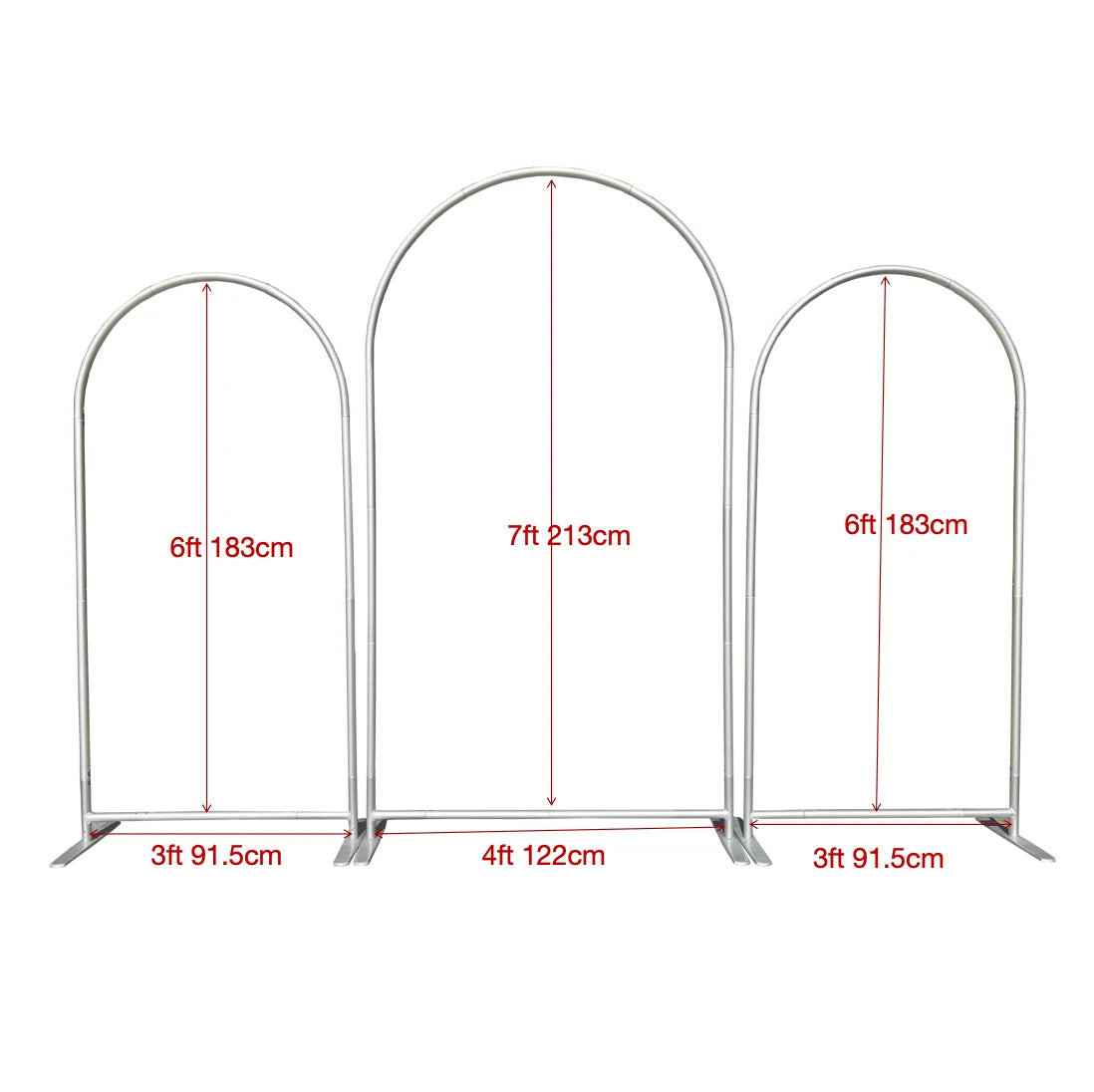 Hot Selling 3-Piece Aluminum Chiara Arch Backdrop Stand - Professional Triple Arch Set for Wedding and Party Decoration