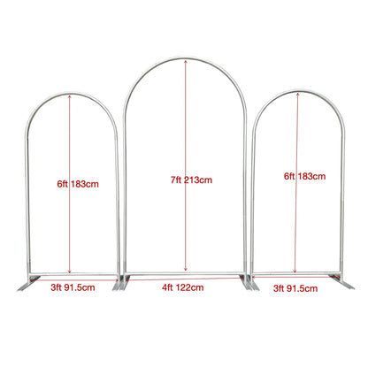 Hot Selling 3-Piece Aluminum Chiara Arch Backdrop Stand - Professional Triple Arch Set for Wedding and Party Decoration