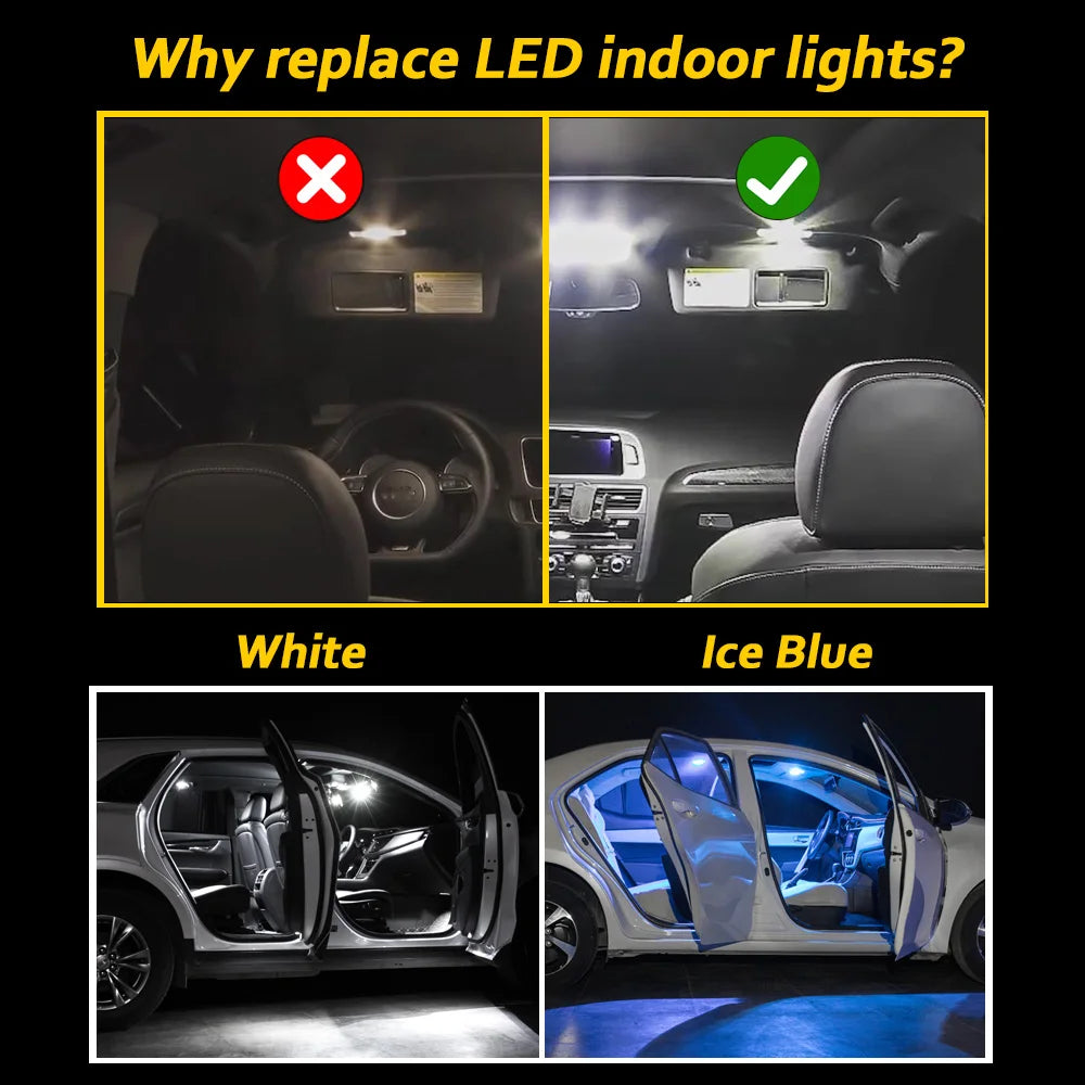 MDNG 9Pcs Canbus Indoor Lamp For MG 5 MG5 2021 2022 Vehicle Bulbs LED Interior Map Dome Trunk Light Kit No Error Car Accessories