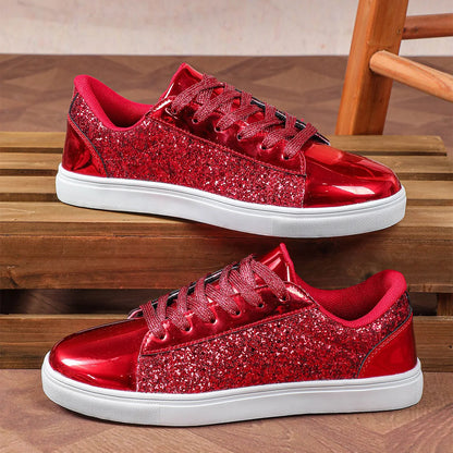 New Hot Product Brand Trendy Sneakers From Vietnam Lace-up Glitter Bling Party Shoes for Girls Teenage Chunky Shoe 2025 Brand