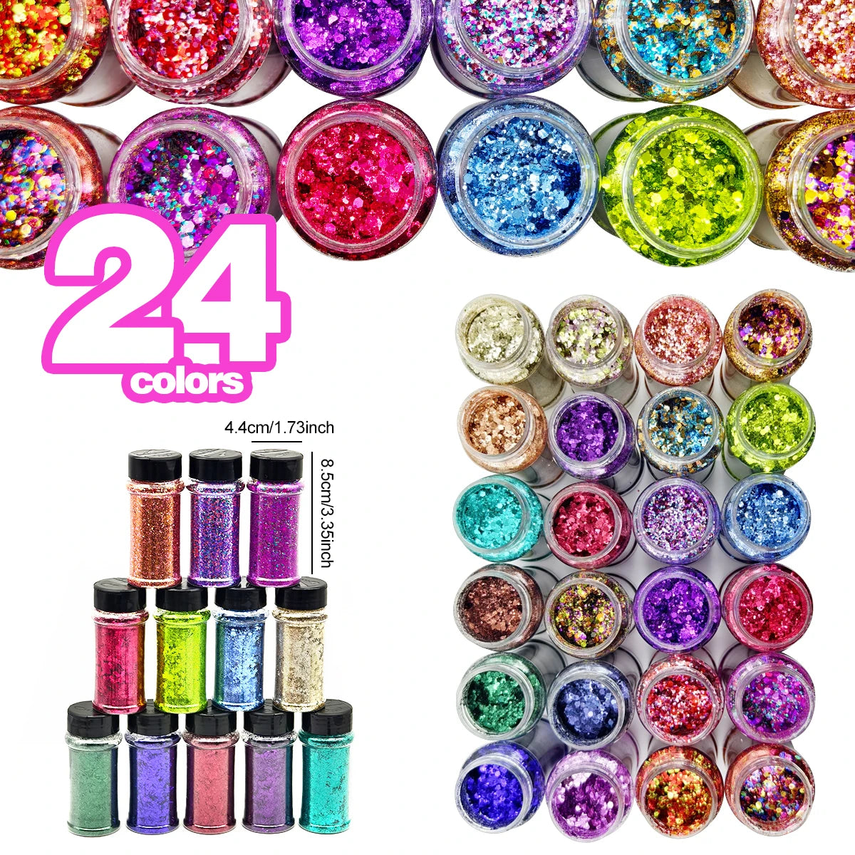 US Warehouse Eco-Friendly High Sparkly Spring Mix Glitter Set 12 Colors 2oz  Free Shipping for DIY Resin Crafts