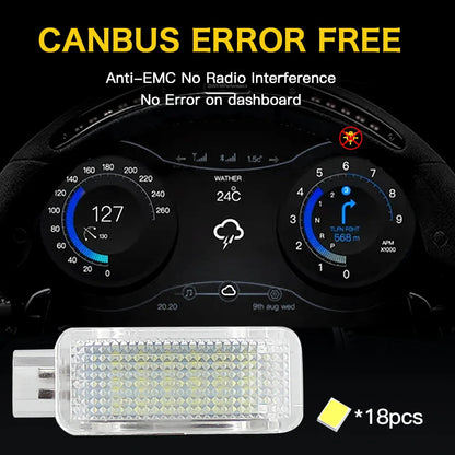 2x LED Footwell Under Courtesy Light Luggage Trunk Glove Box Lamps For Audi A3 S3 A4 S4 RS4 A6 S6 RS6 A5 A2 A1 A8 S8 Q5 Q7 TT R8