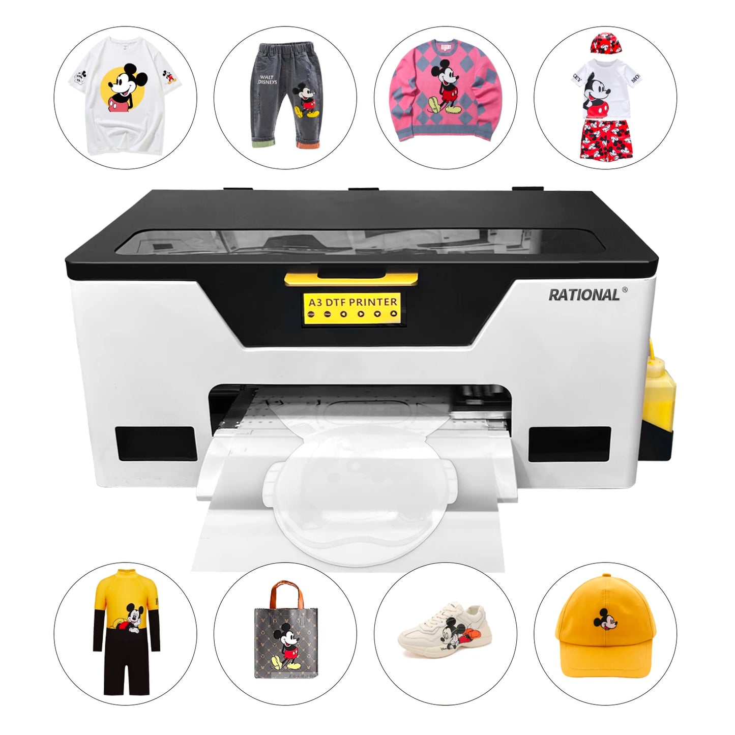 NEW XP600 Printer 1 White 6 Colors Ink A3 PET Film DTF Printer T-shirt Printing Machines Offset DTF Ink Printers