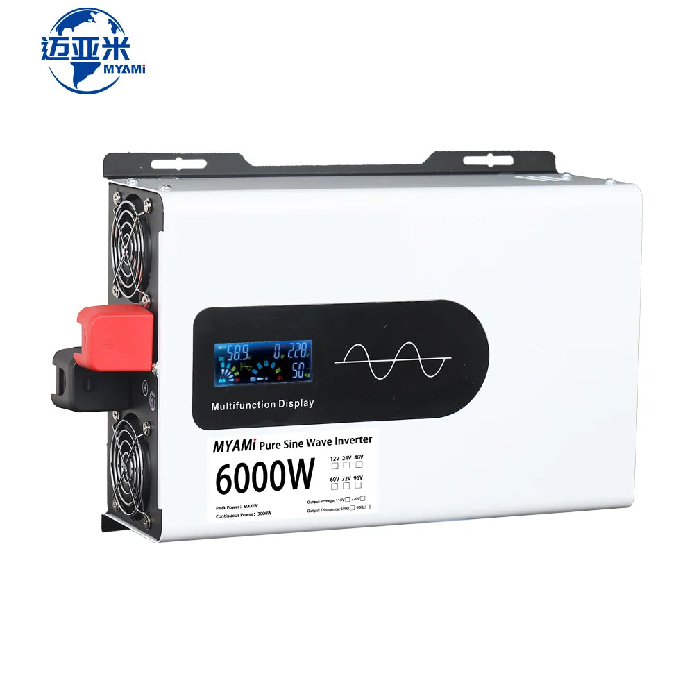 For Dual Output 3000W 12-96V DC Input Grid LCD Display Solar AC 220V Inverter Pure Sine Wave Low-Frequency Air Conditioner
