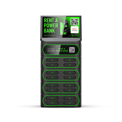 Hospital 16 Slots Stackable Machine  With Screen Sharing Power Bank With Rental System 4G Fast Charging Station