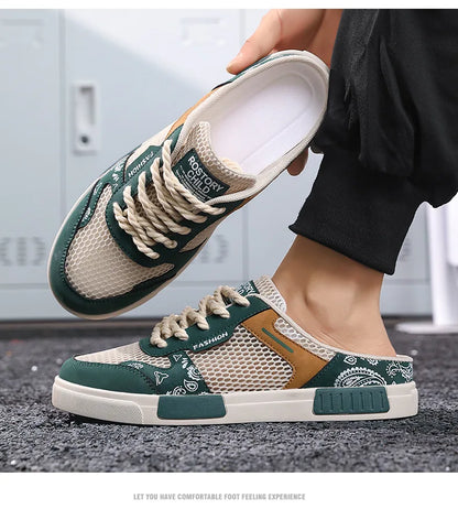 2027 NEW KJ Men Casual Breathable Muler Shoes Outdoor Walking Sneaker Fashion Walking Style Sandals Anti-slip Plush Sandals