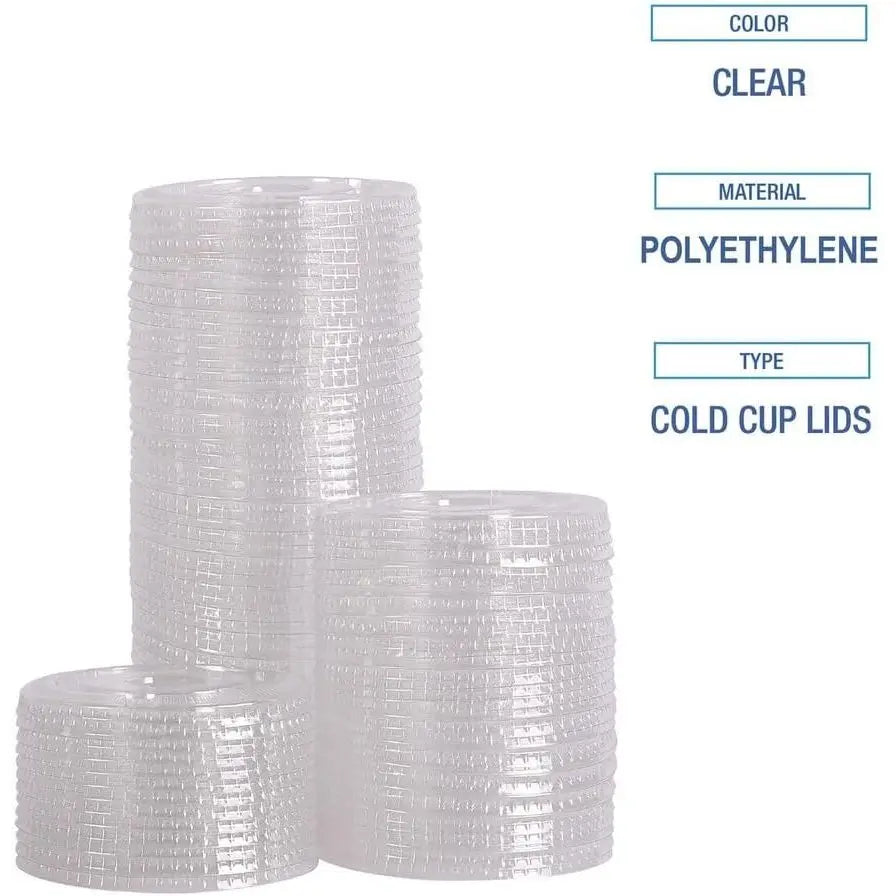 Boardwalk BWKNPET912STRAPK Disposable Crystal-Clear Cold Cup Lids 9 Oz. to 12 Oz. with Straw-Slot Clear (100/Pack) B0F8PLC2HC