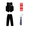 Spring Autumn Formal Boys Suit Set Children Party Host Wedding Costume Little Kids Blazer Vest Pants Clothing Sets